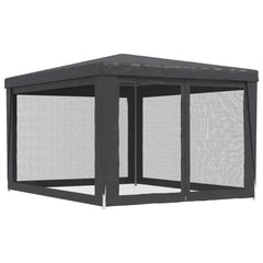 vidaXL Party Tent with 4 Mesh Sidewalls Anthracite 3x4 m HDPE 5
