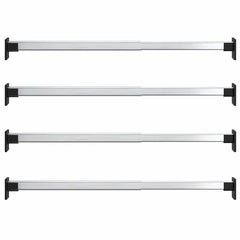 vidaXL Telescopic Wardrobe Rails 4 pcs Silver 58-100 cm 2