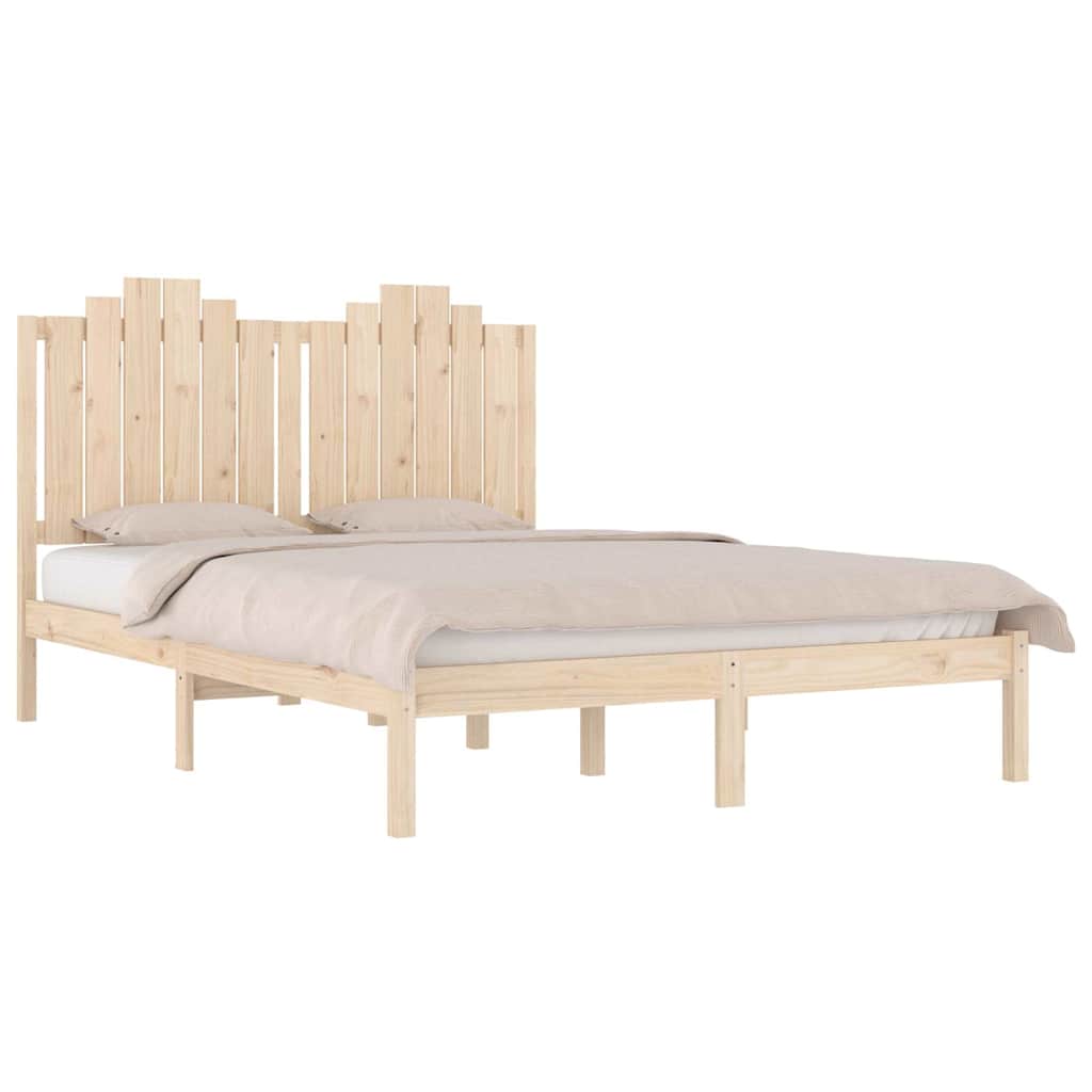vidaXL Bed Frame without Mattress Solid Wood Double 3