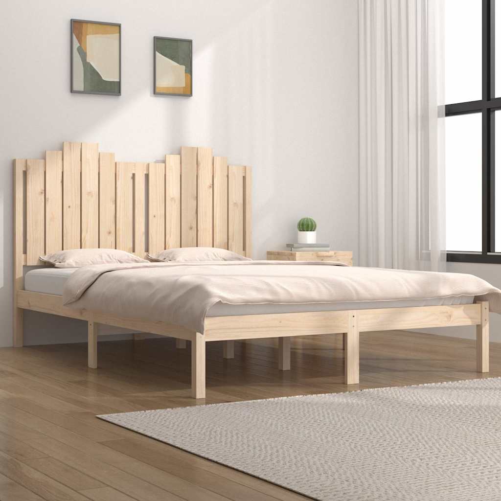 vidaXL Bed Frame without Mattress Solid Wood Double 1