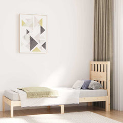 Bed Frame without Mattress Solid Wood Length 190 cm Natural 75 cm