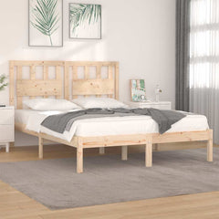 Bed Frame without Mattress Solid Wood Length 190 cm Natural 135 cm