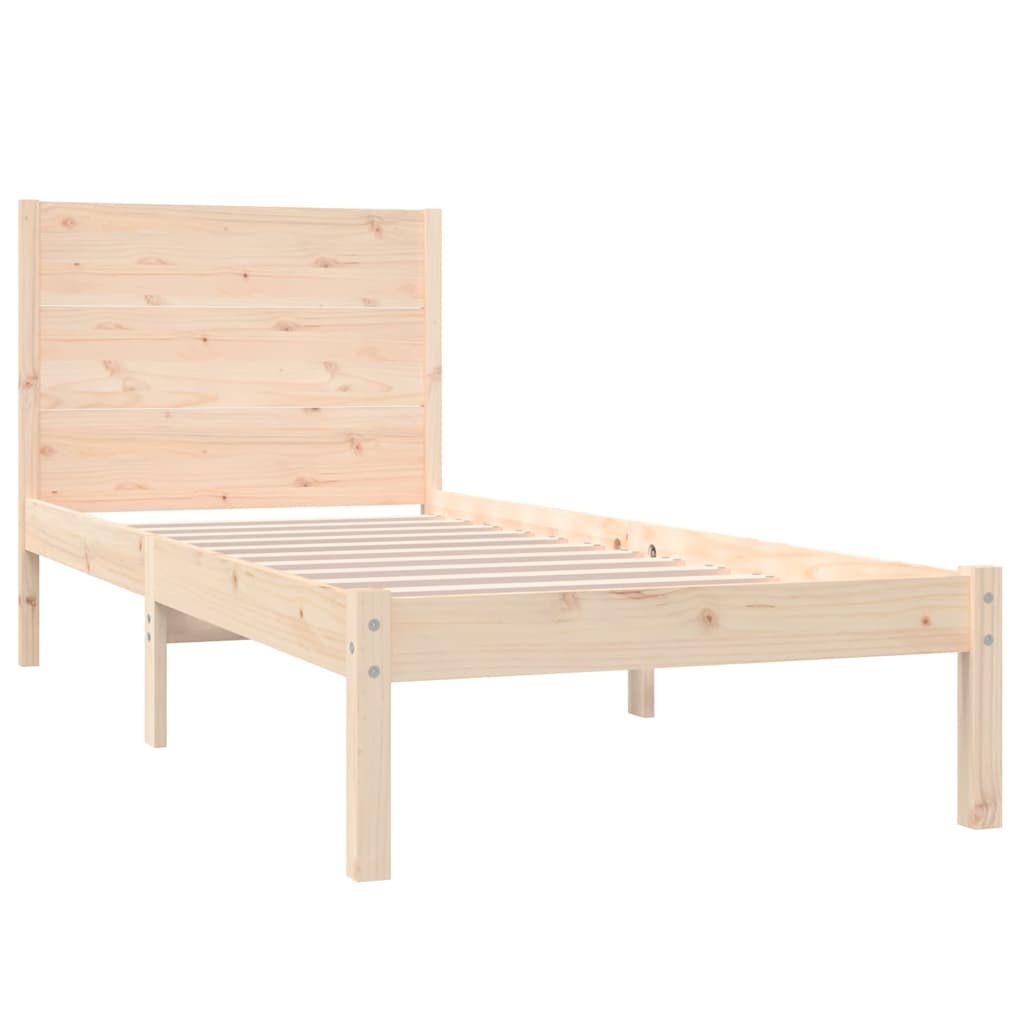 vidaXL Bed Frame without Mattress 75x190 cm Solid Wood 4