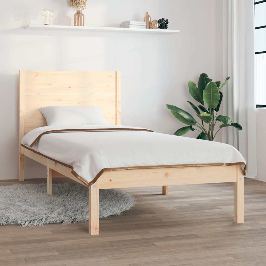 vidaXL Bed Frame without Mattress 75x190 cm Solid Wood 1