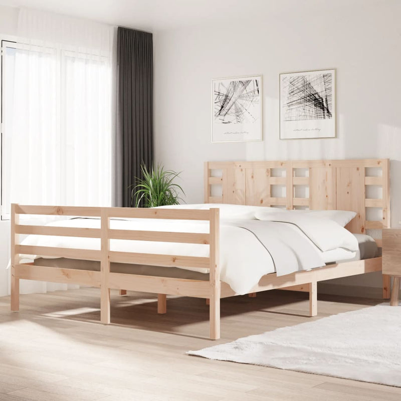 Bed Frame Solid Wood Pine 180x200 cm Super King Size