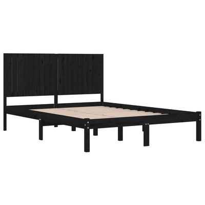 Bed Frame Black Solid Wood 180x200 cm Super King Size