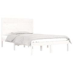 vidaXL Bed Frame without Mattress White 135x190 cm Solid Wood 3