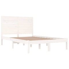 vidaXL Bed Frame without Mattress White 135x190 cm Solid Wood 4