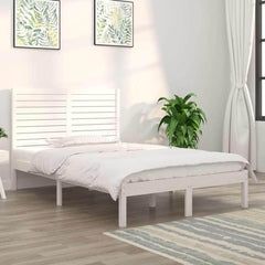 vidaXL Bed Frame without Mattress White 135x190 cm Solid Wood 1