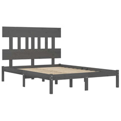 vidaXL Bed Frame without Mattress Grey 200x200 cm Solid Wood 4