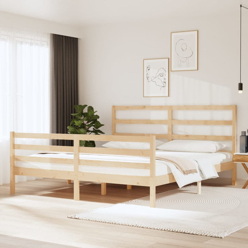 Bed Frame Solid Wood Pine 180x200 cm Super King Size