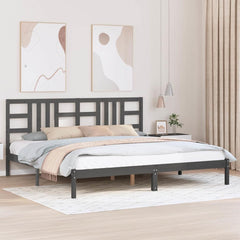vidaXL Bed Frame without Mattress Grey 200x200 cm Solid Wood 1