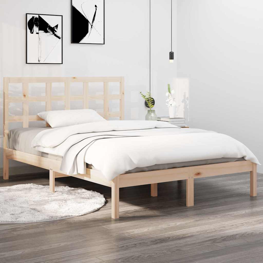 vidaXL Bed Frame without Mattress 135x190 cm Solid Wood 1