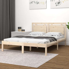 Bed Frame without Mattress Solid Wood Length Natural
