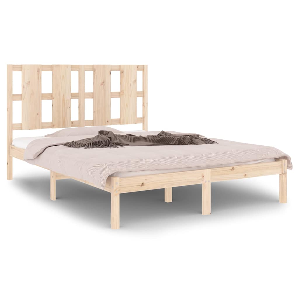 vidaXL Bed Frame without Mattress 135x190 cm Solid Wood 2