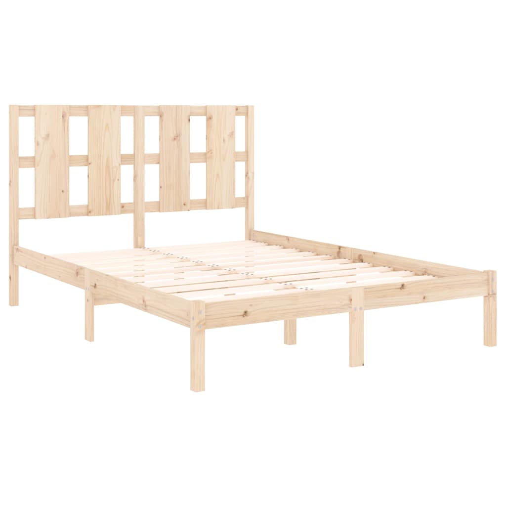 vidaXL Bed Frame without Mattress 135x190 cm Solid Wood 4