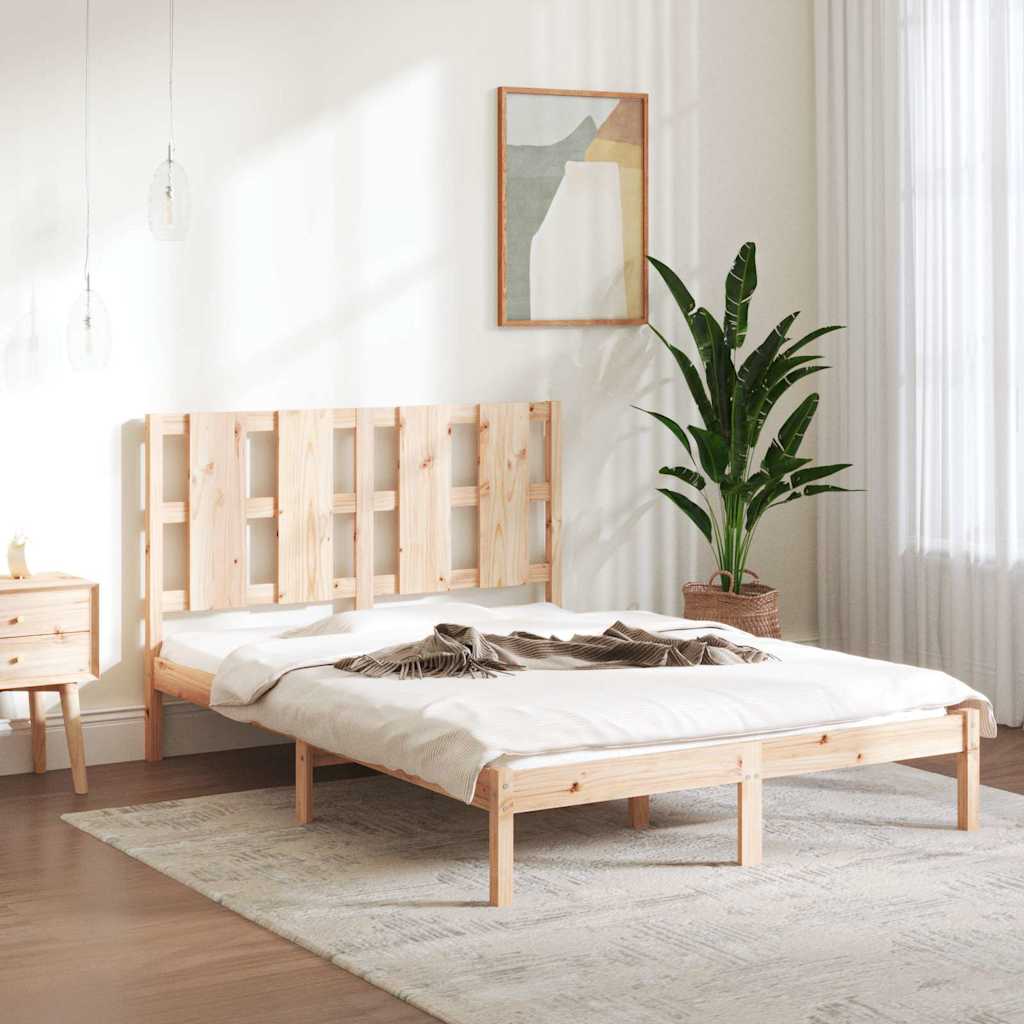 vidaXL Bed Frame without Mattress 135x190 cm Solid Wood 1