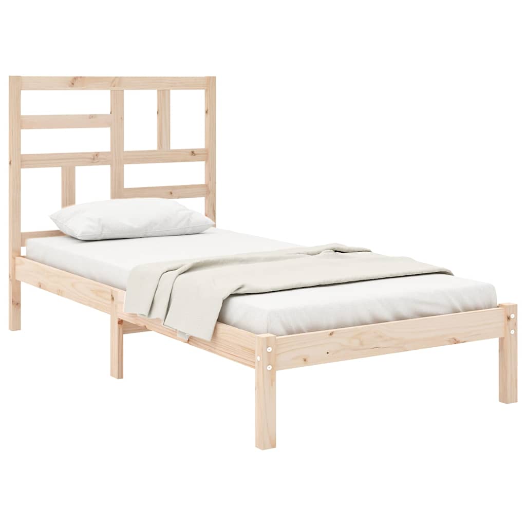 vidaXL Bed Frame without Mattress Solid Wood 75x190 cm 3