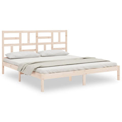 Bed Frame without Mattress Solid Wood Length 200 cm Natural 180 cm