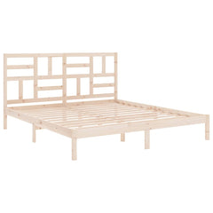 Bed Frame without Mattress Solid Wood Length 200 cm Natural 180 cm
