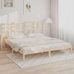 Bed Frame without Mattress Solid Wood Length 200 cm Natural 180 cm