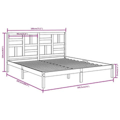 Bed Frame without Mattress Solid Wood Length