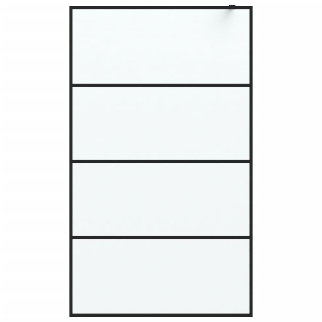 Walk-in Shower Wall Black ESG Glass Frosted 115 x 195 cm