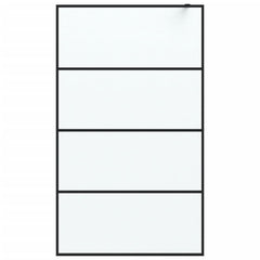 Walk-in Shower Wall Black ESG Glass Frosted 115 x 195 cm