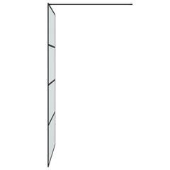 Walk-in Shower Wall Black ESG Glass Frosted 115 x 195 cm