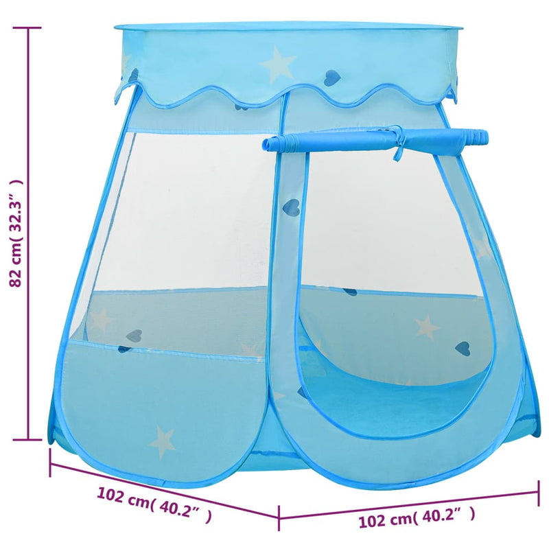 Children Play Tent with 250 Balls Blue 102x102x82 cm