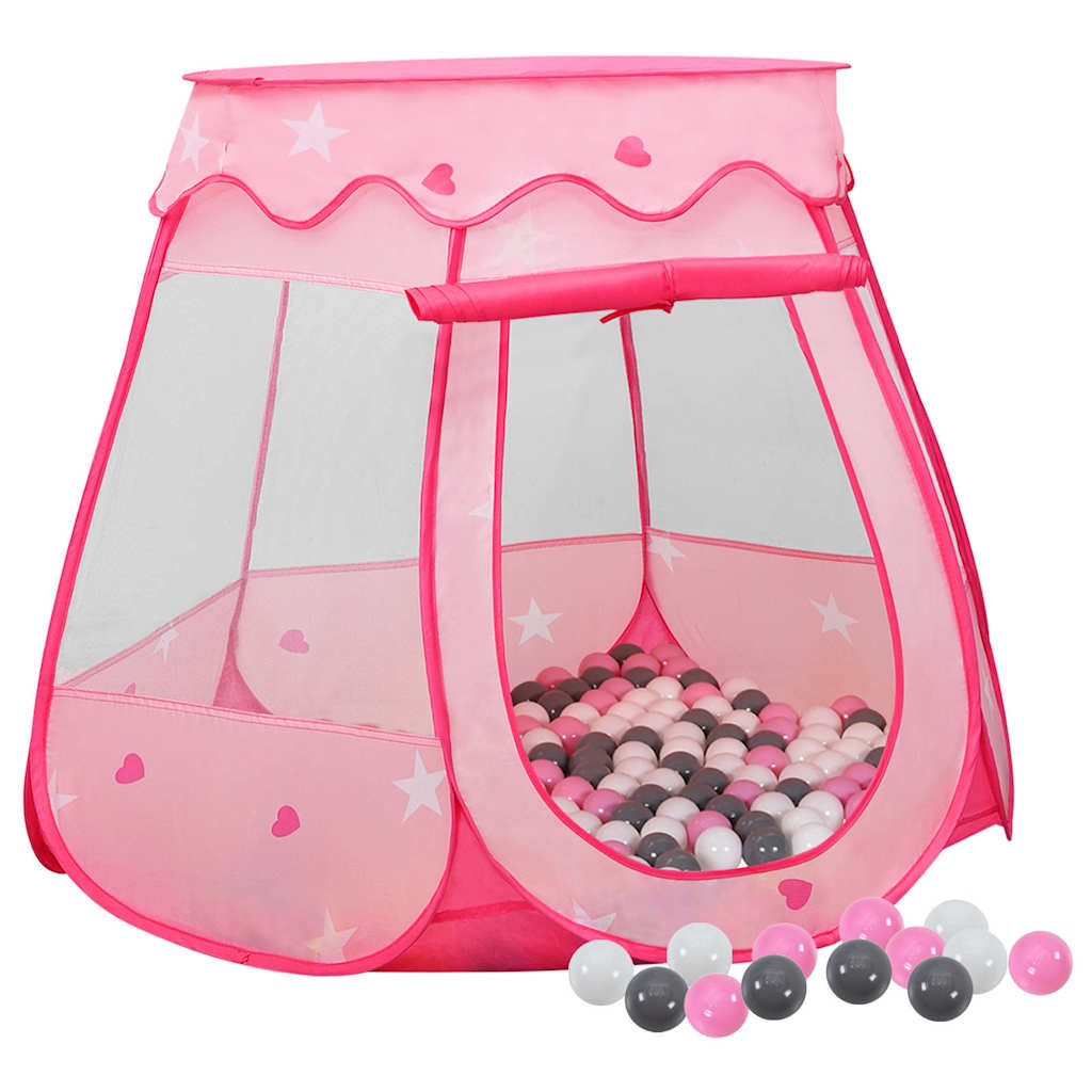 vidaXL Children Play Tent with 250 Balls Pink 102x102x82 cm 1