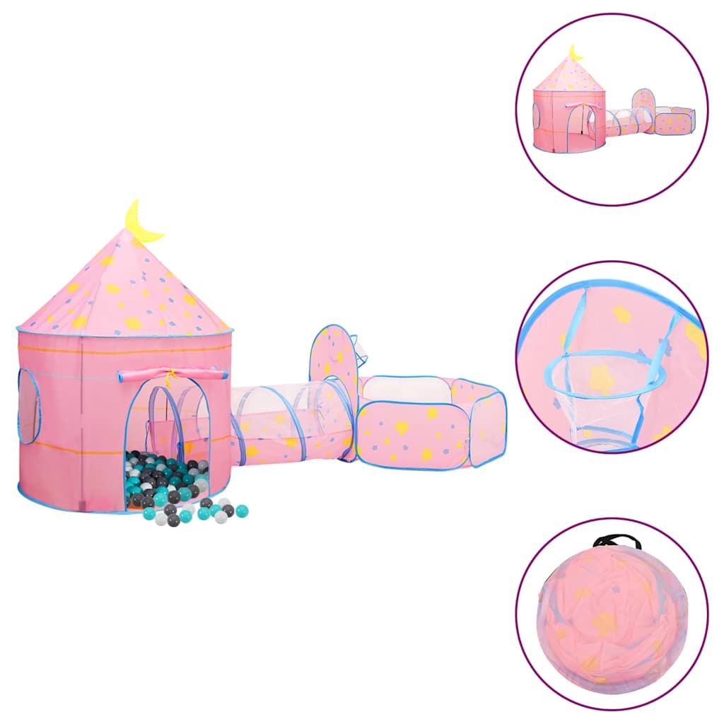 Children Play Tent with 250 Balls Pink 301x120x128 cm Multicolour 1