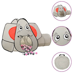 vidaXL Elephant Children Play Tent with 250 Balls Grey 174x86x101 cm 1