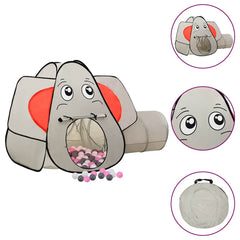 Elephant Children Play Tent with 250 Balls Grey 174x86x101 cm Multicolour 2