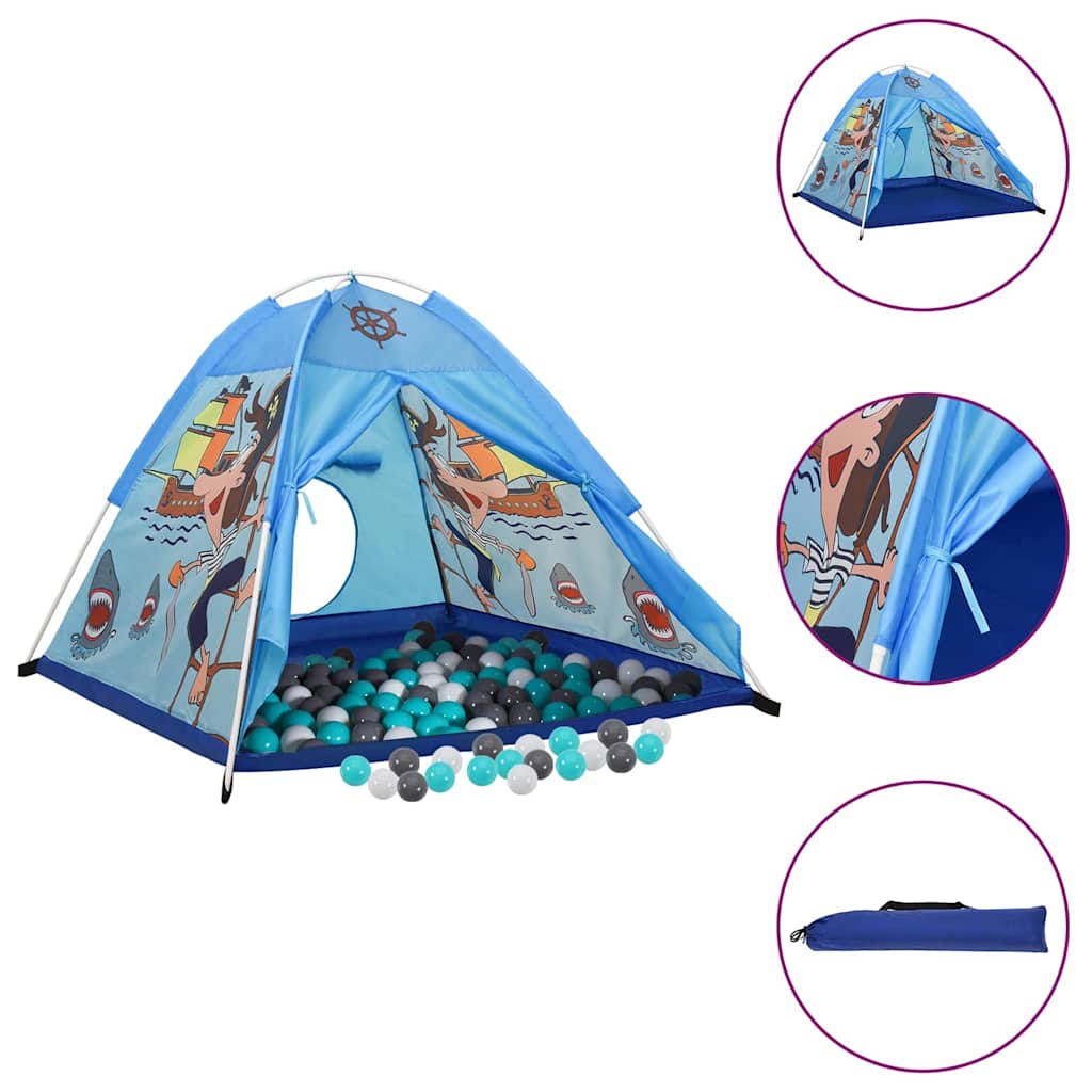 vidaXL Children Play Tent with 250 Balls Blue 120x120x90 cm 1