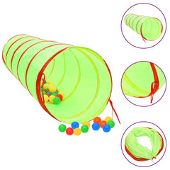 Children Play Tunnel with 250 Balls Green 175 cm Polyester Multicolour