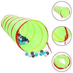 Children Play Tunnel with 250 Balls Green 175 cm Polyester Multicolour 1