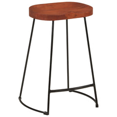vidaXL Bar Stool | Set of 2 | Natural Mango Wood | Solid Mango Wood | Standard 3