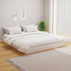 Bed Frame without Mattress Solid Wood White
