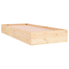 Bed Frame without Mattress Solid Wood Length 190 cm Natural 75 cm