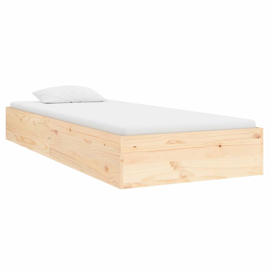 Bed Frame without Mattress Solid Wood Length 190 cm Natural 75 cm