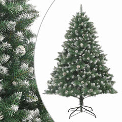 vidaXL Christmas Tree | Green & white | PVC, steel | 180 cm tree | Foldable 1