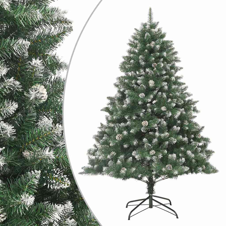 vidaXL Christmas Tree | Green & white | PVC, steel | 180 cm tree | Foldable 1