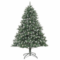 vidaXL Christmas Tree | Green & white | PVC, steel | 180 cm tree | Foldable 2