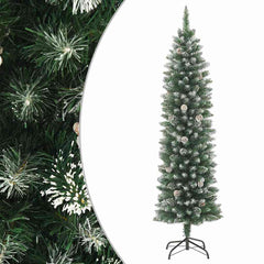 vidaXL Artificial Slim Christmas Tree with Stand 120 cm PVC 1