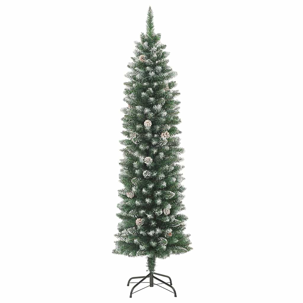vidaXL Artificial Slim Christmas Tree with Stand 150 cm PVC 2