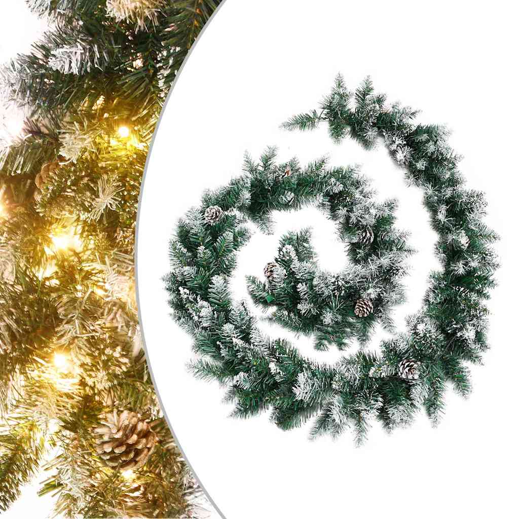 vidaXL Christmas Garland with LED Lights Green 5,2 m PVC 1
