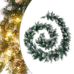 vidaXL Christmas Garland with LED Lights Green 5,2 m PVC 1