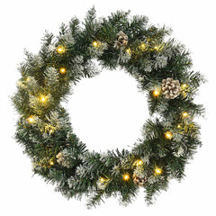 vidaXL Christmas Wreath with LED Lights Green 60 cm PVC 1
