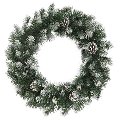 vidaXL Christmas Wreath with LED Lights Green 60 cm PVC 2